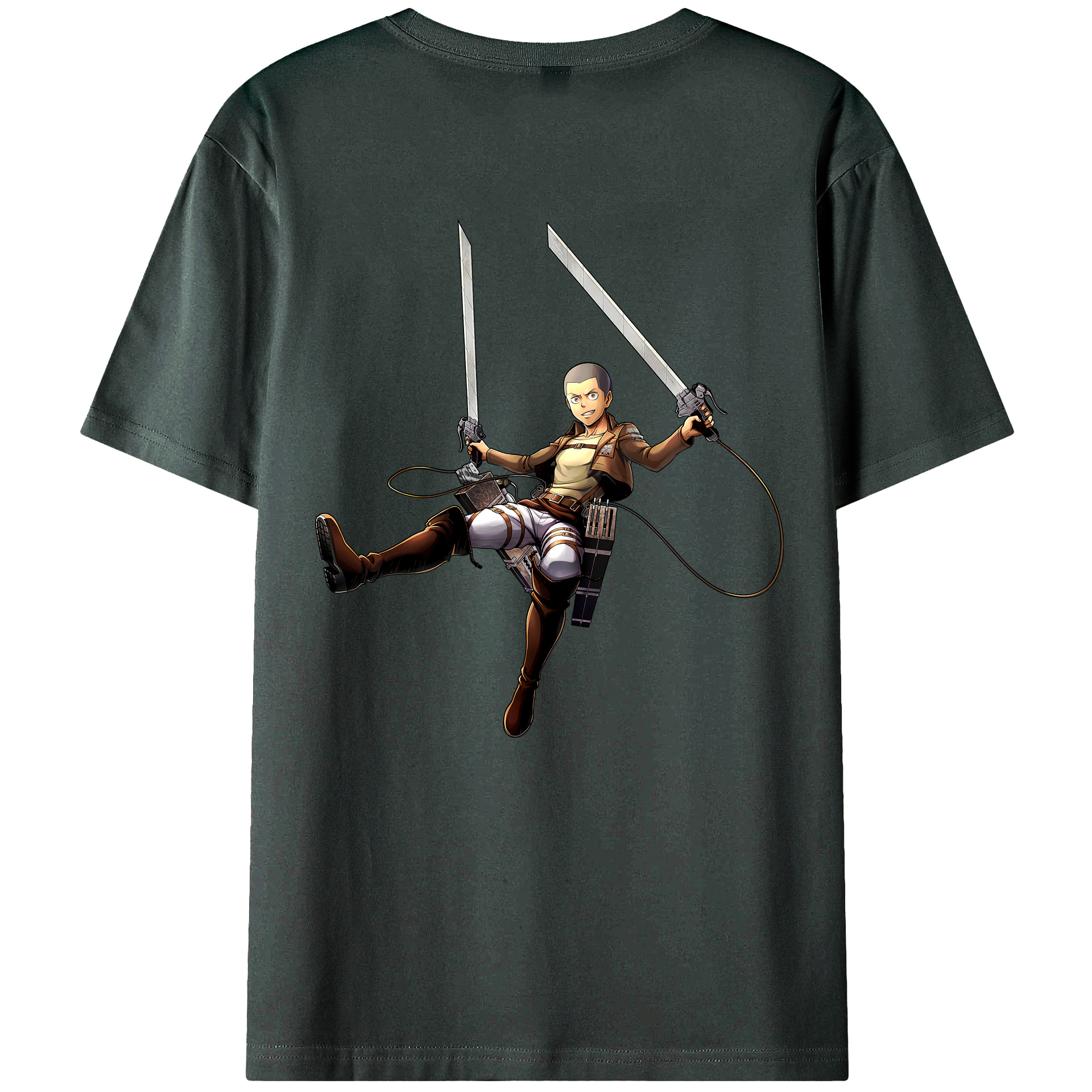 （画像用） 進撃の巨人 コニー·スプリンガー Attack on Titan Connie Springer 綿100％ メンズ半袖Tシャツ（バックプリント） 通気性